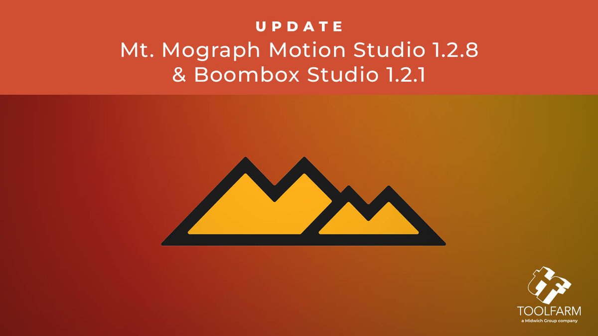 ToolfarmJapan's tweet photo. Mt. Mograph 10月アップデート情報!
Motion Studio:シェイプレイヤーの統合やレイヤー管理を強化
Boombox Studio:REAPERとの連携に対応。効果音の追加・差し替え・配置がよりスムーズに!
👇 詳細はこちら
https://t.co/O1wZoE7YUD
#AfterEffects #MotionDesign #MtMograph https://t.co/DV8NCMQxla