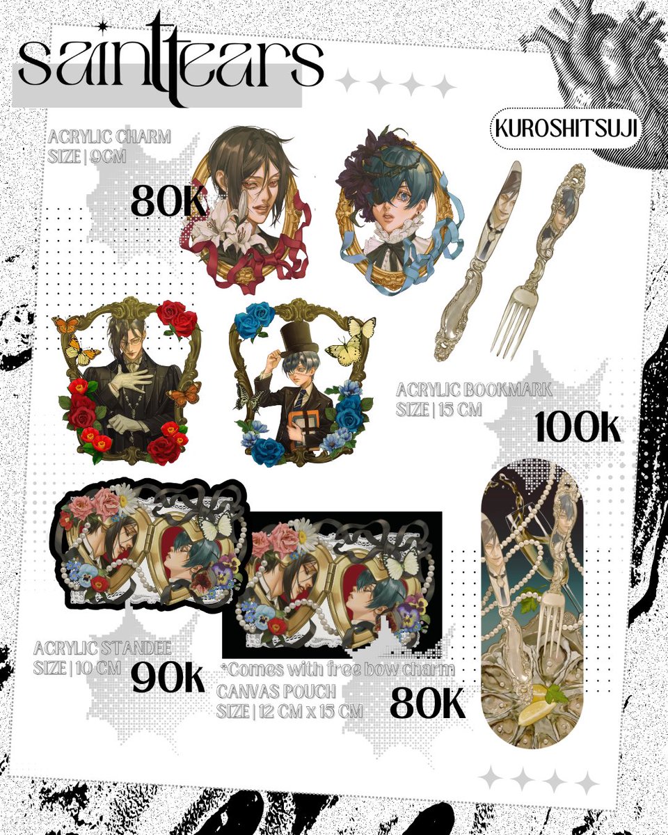 sa1nt_t3ars's tweet photo. [ 🔄 &amp; ❤️ are appreciated!☺️]
⛓️🪽✨Saint Tears’ #CF23 Catalog✨🪽⛓️

Hello! I’ll be having a few items available for OTS. No pre-orders for now since I’ve got very limited stock🥹.

📌 AF39
🗓️ 10.31 - 11.1
🫀Kuroshitsuji, BLUE LOCK, Hetalia

#comifuro23 https://t.co/7bRXAU3COE