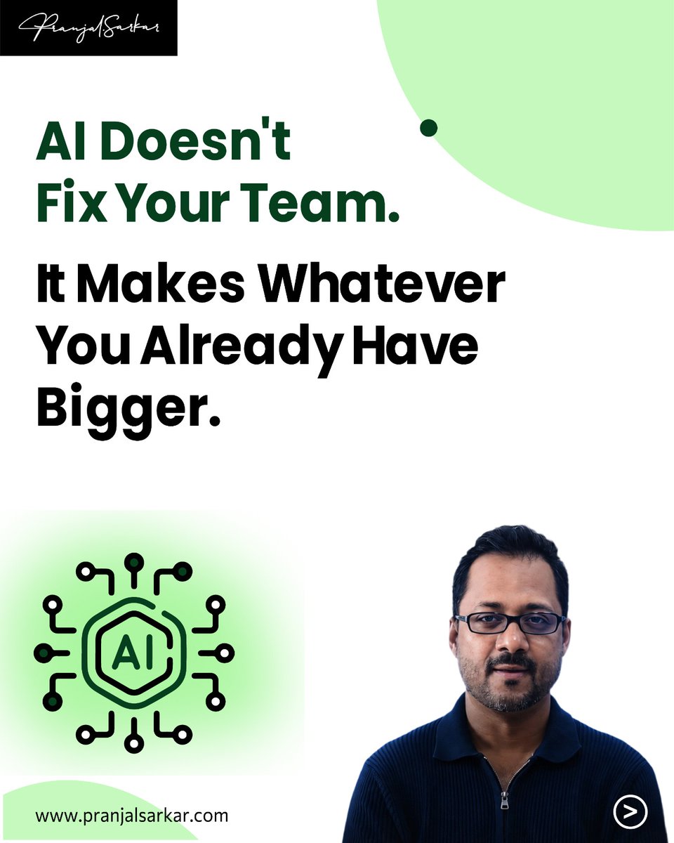 thepsprinciples's tweet photo. AI is an amplifier, not a fixer. 🚀

Messy workflows don't disappear with AI. Unclear responsibilities don't magically become clear.

Build a strong foundation first. Then let AI do its job.

#AI #Automation #WorkflowOptimization #DigitalStrategy #ProductManagement #ProductLeadership