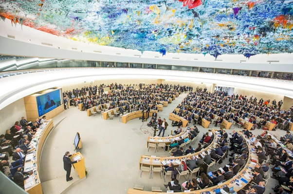 A wide view of a meeting at UNOG. 