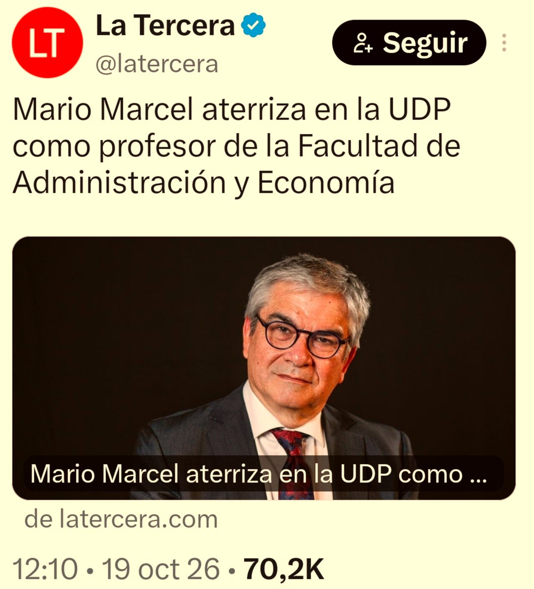 ayala_rodolfo's tweet photo. 📢 Pobres alumnos de la @udp_cl con @mariomarcelc de profesor, el que endeudó al Estado, usó dinero de la @Corfo escondió facturas 2025 que aparecieron después de marzo 2026, hizo pésimos presupuestos en la @DipresChile pero ahora dará clases, el mundo al revés. 🚷 https://t.co/fihIAesMoC