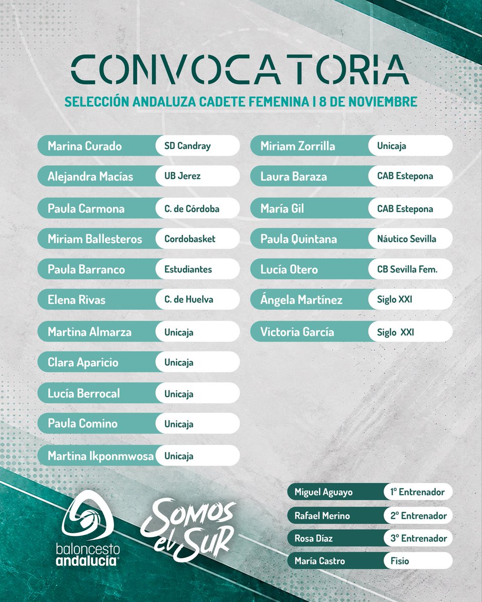 FAB_Andaluza's tweet photo. ℹ️💚🤍

👏🏼🔝 ¡Las selecciones andaluzas cadetes comienzan su camino hacia el #KDTINF2027 🇪🇸!

📆🚀 El 8 de noviembre, ambos equipos se concentrarán por primera vez en Málaga y estas son las convocatorias oficiales.

Más información en nuestra web 👉🏻 https://t.co/JLlh68Gz8T https://t.co/6PInWs90lx