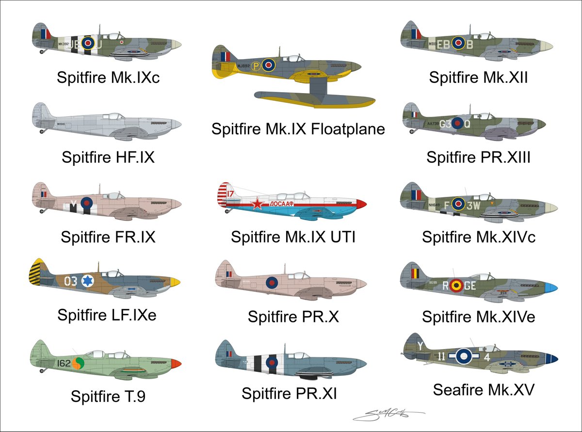 LordCirencester's tweet photo. Via facebook. Todos los tipos del avión más bonito de la Segubda Guerra Mundial fabricados. Obtenido aquí: https://t.co/ivLD6gUf2c https://t.co/ZrNPY4Kz2B