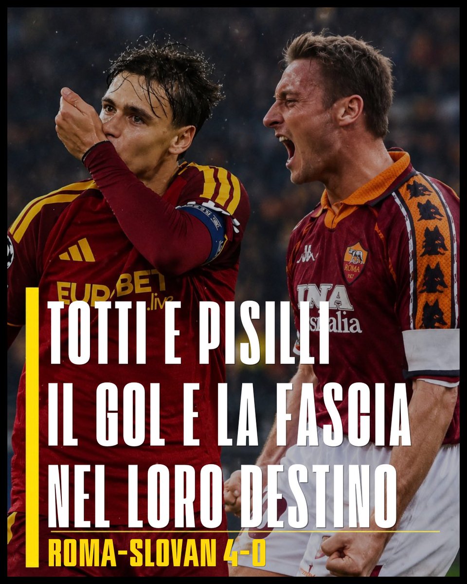 AliprandiJacopo's tweet photo. Romani e romanisti, quello stesso sogno da bambini diventato realtà.

#Totti è la storia della Roma, #Pisilli vuole farne parte

#ASRoma #RomaSlovan https://t.co/VNsY64HrOP