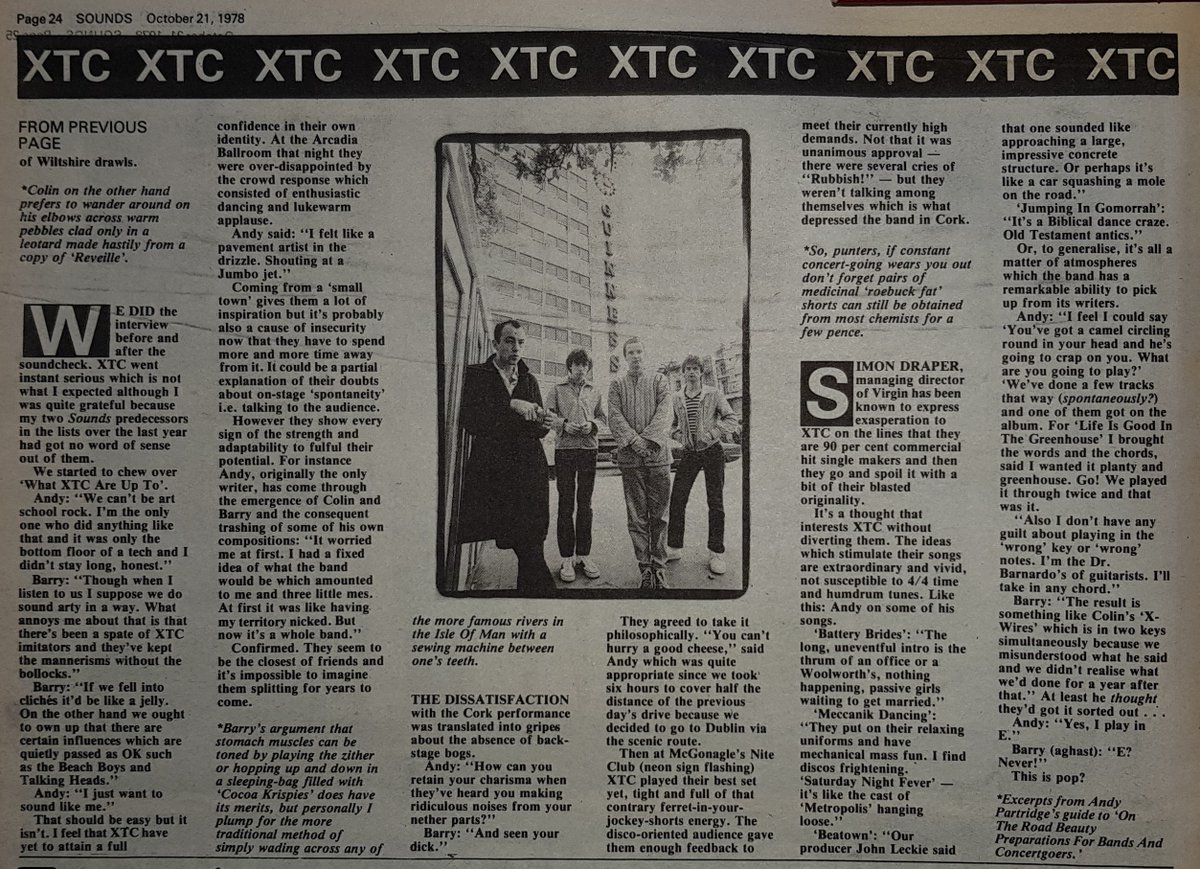 SoundsClips's tweet photo. 21st, October 1978 an article on XTC by Phil Sutcliffe and pics by Roy Esmonde. "the living image of XTC's wild, explosive rhythms and startling chords."
@LimelightXTC https://t.co/dxfOXlw9FP