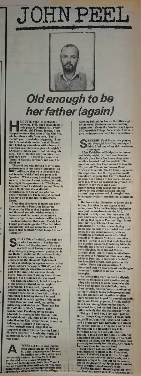 SoundsClips's tweet photo. The John Peel Column in Sounds 21st, October 1978 including 'The Record Machine' and the Roadshow.
@johnpeel3904
@johnpeelarchive
@MarkPATV https://t.co/bFQzvA5jrp