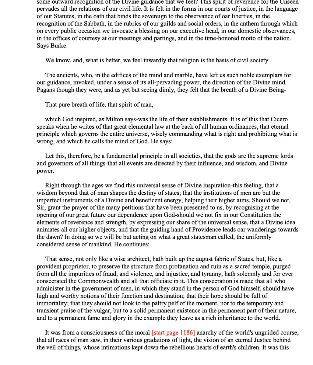 meshygrey's tweet photo. For all the Muslims and communists who keep claiming that Australia was founded as a secular state detached from Christian belief - you are wrong.

"Whereas the people of New South Wales, Victoria, South Australia, Queensland, and Tasmania, humbly relying on the blessing of Almighty God, have agreed to unite in one indissoluble Federal Commonwealth under the Crown of the United Kingdom of Great Britain and Ireland, and under the Constitution hereby established…"

Australia was formed by a people who identified as Christian, petitioned for God to be acknowledged in their founding document, and inherited English law and institutions shaped by the biblical moral order that Christianity retained.
That is the historical record. Claims that the Constitution was written as a purely procedural secular instrument is a political manipulation, not what the conventions, the census, or the framers show.

The 1901 census, taken in the year of Federation, recorded Australia's population as 96-97.5% Christian.
The largest groups were Church of England, Roman Catholic, Methodist and Presbyterian. Non-Christian minorities were small. This was the society that voted on the Constitution and whose churches organised the petitions that shaped the preamble.

Church bodies collected tens of thousands of signatures calling for recognition that God is the supreme source of law and authority. The Melbourne session of the 1898 Convention responded. Patrick Glynn moved the insertion of the words that still open the preamble: the people of the colonies united “humbly relying on the blessing of Almighty God.” Those words were not decorative. They reflected the view of the people who had petitioned and of the delegates who accepted them.

The framers themselves said:
Sir Henry Parkes, the “Father of Federation,” wrote in 1885: “We are pre-eminently a Christian people - as our laws, our whole system of jurisprudence, our Constitution… are based upon and interwoven with our Christian belief.”

Sir John Downer, a South Australian delegate and member of the drafting committee, told the Melbourne Convention that “the Christian religion is a portion of the English Constitution” and “part of the law of England which I should think we undoubtedly brought with us when we settled in these colonies,” so that the Commonwealth would be “from its first stage a Christian Commonwealth.”

Alfred Deakin treated the whole process as providential and prayed that Federation would foster “a Christlike citizenship.” Glynn described religion as the bond that gives unity and tone to society, not merely the force of law.

These were not fringe opinions. They were the assumptions of leading framers working inside a Christian population.

Australia received the English common law. That law had long treated Christianity as part of the legal order. Colonial courts stated the point plainly. In Ex parte Thackeray (1874) the New South Wales Supreme Court held that the colonists brought with them the maxim that “Christianity is part and parcel of our general laws” and that “all the revealed or divine law, so far as enacted by the Holy Scripture to be of universal obligation, is part of our colonial law.”

The “revealed or divine law” of universal obligation is the biblical framework Christianity inherited from the Hebrew Scriptures - the Ten Commandments and the related teaching on the dignity of persons, justice, the accountability of rulers to a higher law, and the restraints on murder, theft, false witness and adultery. These were the ordinary moral assumptions of the criminal law, the protection of life and property, and the idea that government is limited because it stands under a higher authority. They were not copied clause by clause into the Constitution; they were the background against which the Constitution was written.

The framers also drew on the American Constitution, especially for federalism and the religion clause that became section 116. The American founders were themselves operating inside a Christian, specifically Judeo-Christian, moral framework. They grounded natural rights in the Creator, limited government because power is dangerous, and separated institutions so that no single arm could claim absolute authority.

Section 116 limits the new federal Parliament’s power to establish a religion or prohibit free exercise. It protects liberty of conscience; it does not erase the Christian character of the society or the biblical moral order already embedded in the common law. Both documents were written by people who took that order as given.

Democracy, individual freedoms, limited government and the separation of institutions did not arise in a moral vacuum. They developed in societies that had absorbed the biblical teaching that every person has dignity, that rulers are accountable, and that there are restraints on power that no majority or official can simply ignore. Australia’s Constitution is the product of English institutions and law carrying that inheritance, combined with American federal and rights-protection ideas that rested on the same foundation, and written for a people who were overwhelmingly Christian and who insisted that God be acknowledged in the preamble.

The text of the Constitution Act, the Convention debates, Parkes’s statement, Downer’s intervention, Glynn’s motion, the petitions, and the 1901 census are the primary sources. They show a Christian society writing a Constitution inside the moral and legal order it had inherited, not a secular instrument detached from that order.
Anyone who has an issue with it is welcome to leave.