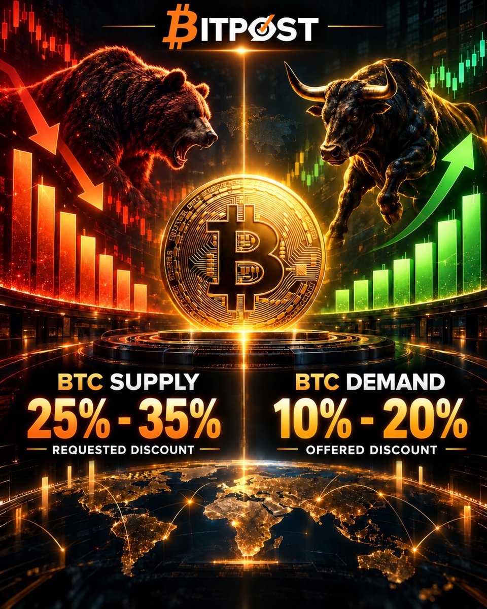 bitpostP2P's tweet photo. This is the current situation, reflecting the average discounts requested and offered in recent transactions.
For us, too, it's a new way of understanding the true value of BTC.

The balance is shifting even further in favor of those spending Bitcoin.

𝗕𝗜𝗧𝗖𝗢𝗜𝗡 𝗜𝗦 𝗕𝗘𝗖𝗢𝗠𝗜𝗡𝗚 𝗜𝗡𝗖𝗥𝗘𝗔𝗦𝗜𝗡𝗚𝗟𝗬 
𝗦𝗖𝗔𝗥𝗖𝗘 𝗔𝗡𝗗 𝗛𝗔𝗥𝗗𝗘𝗥 𝗧𝗢 𝗢𝗕𝗧𝗔𝗜𝗡 𝗪𝗛𝗜𝗟𝗘 𝗠𝗔𝗜𝗡𝗧𝗔𝗜𝗡𝗜𝗡𝗚 𝗣𝗥𝗜𝗩𝗔𝗖𝗬.