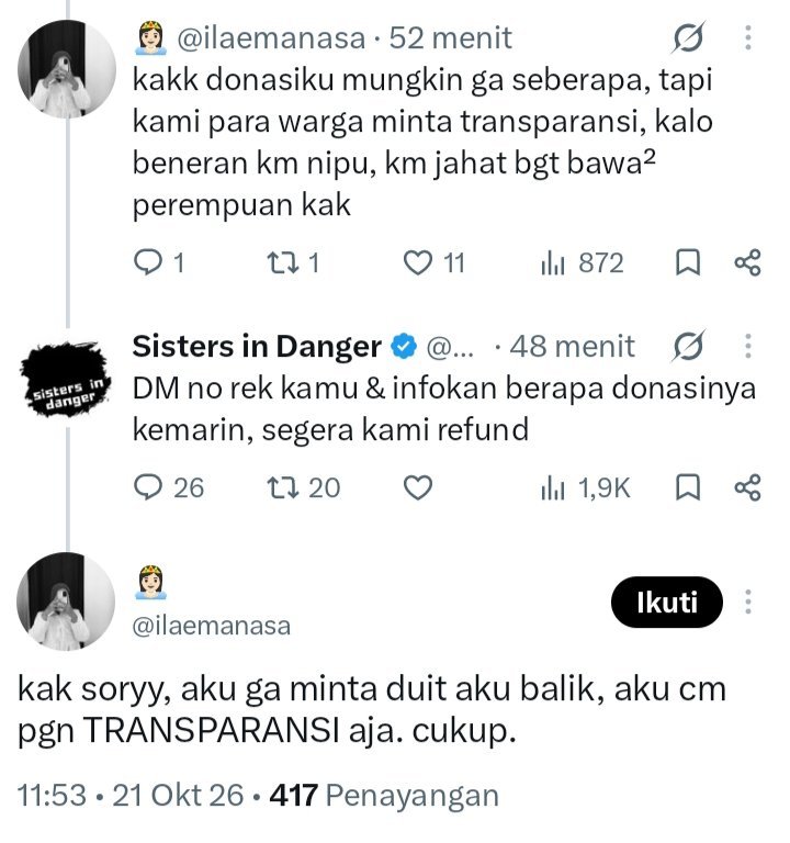 dhemit_is_back's tweet photo. Hallo @SistersInDanger sehat? Boleh kami nimbrung karena banyak yang tag.... https://t.co/XuyqNUz1dO