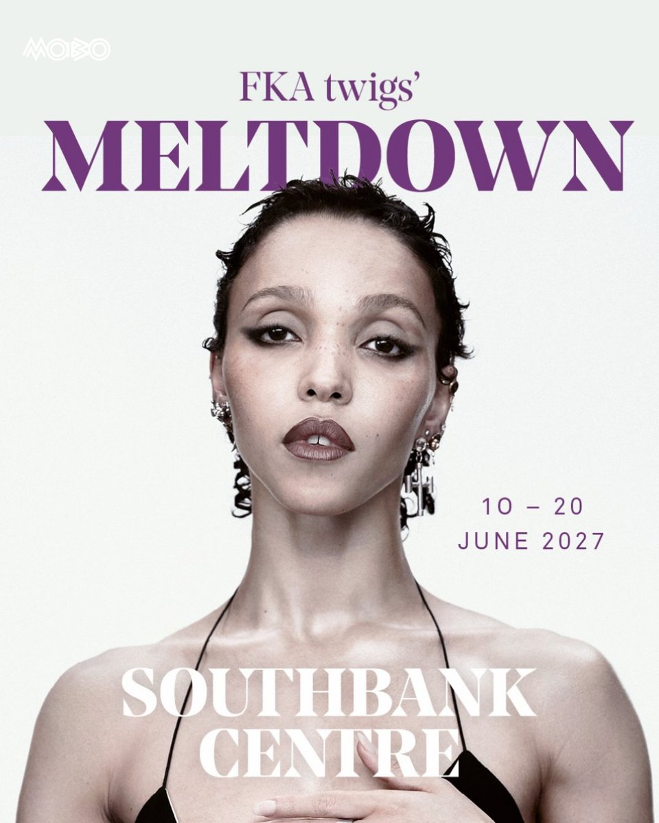 MOBOAwards's tweet photo. An exciting announcement for @FKAtwigs  as she has just announced that she will be curating her own festival for the Southbank Centre’s Meltdown 🤩

The festival has been said to be as captivating and diverse as her catalog and we are very excited to see who will be featured!

📸 fkatwigs / Instagram