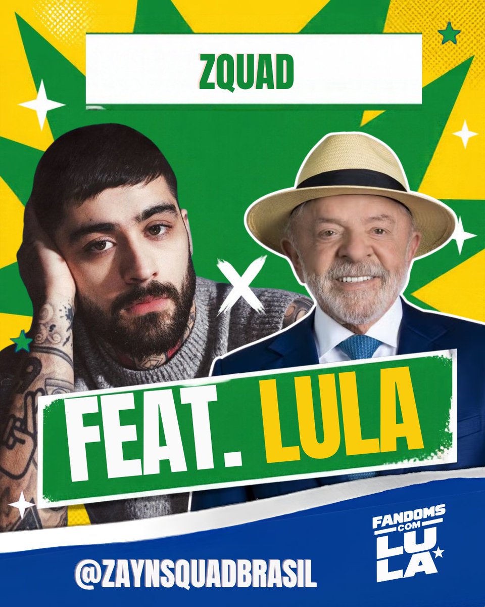 ZaynSquadBrasil's tweet photo. ZQUAD COM LULA ⭐️ #FandomsComLula https://t.co/HIdw05o0vB