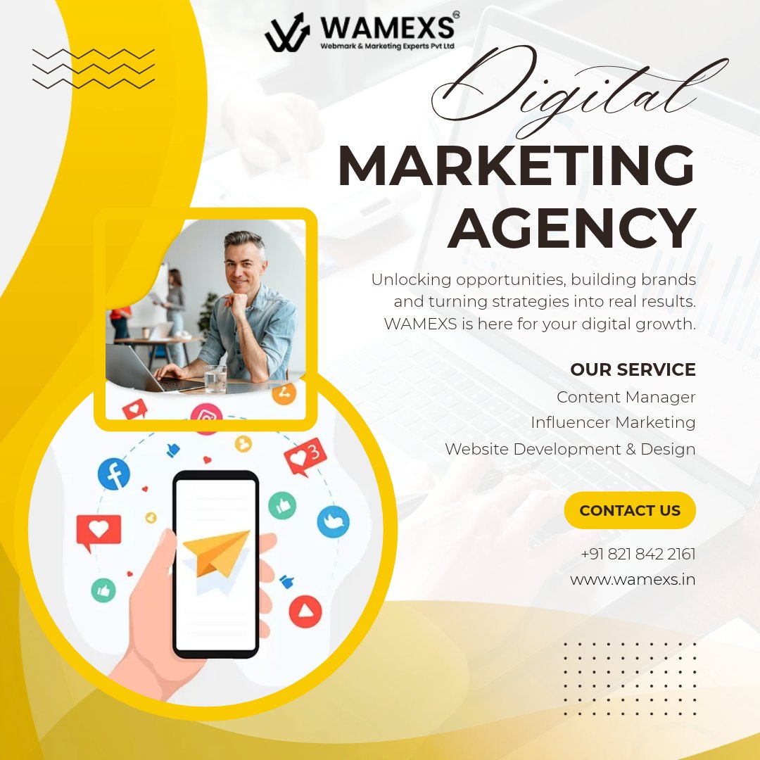 wamexsindia's tweet photo. 🌐 Grow Your Business. Reach More Customers. Build Your Brand!

#DigitalMarketingAgency #WebmarkAndMarketingExpertsPvtLtd #DigitalMarketing #SEO #SocialMediaMarketing #GoogleAds #WebsiteDevelopment #BrandGrowth #OnlineMarketing #BusinessGrowth https://t.co/0S3pmOG9h1