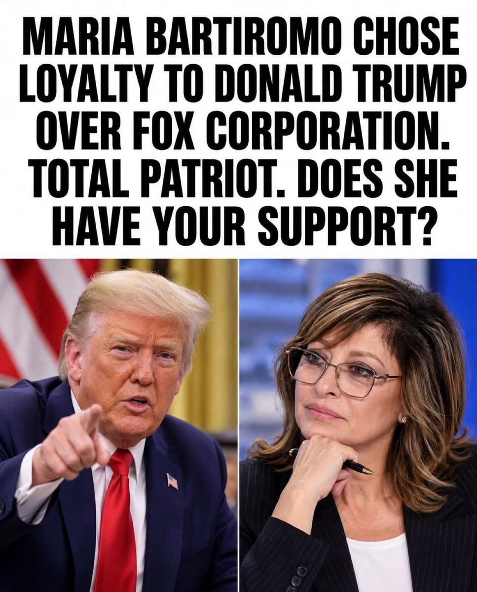 AmericanDesk0's tweet photo. MARIA BARTIROMO CHOSE LOYALTY TO DONALD TRUMP OVER FOX CORPORATION. TOTAL PATRIOT. DOES SHE HAVE YOUR SUPPORT? https://t.co/OXzPj5DJGx