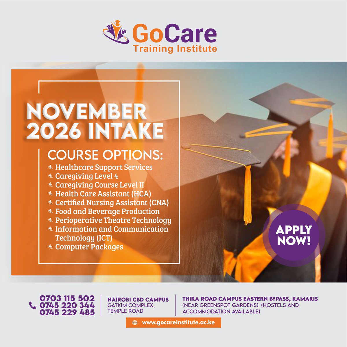 GoCareInstitute's tweet photo. ๐โจ ๐๐ก๐ฒ ๐๐ฎ๐ฌ๐ญ ๐๐ซ๐๐๐ฆ ๐๐๐จ๐ฎ๐ญ ๐ ๐๐ฎ๐๐๐๐ฌ๐ฌ๐๐ฎ๐ฅ ๐๐๐ซ๐๐๐ซ ๐๐ก๐๐ง ๐๐จ๐ฎ ๐๐๐ง ๐๐ฎ๐ข๐ฅ๐ ๐๐ง๐ ๐๐จ๐๐๐ฒ?
#GoCareTrainingInstitute #November2026Intake #TrainWithExperts #HealthcareCareers #CulinaryArts #ICTCourses #TVETCDACC #NITA #KHPOA #LM https://t.co/HDOTO8WDrP