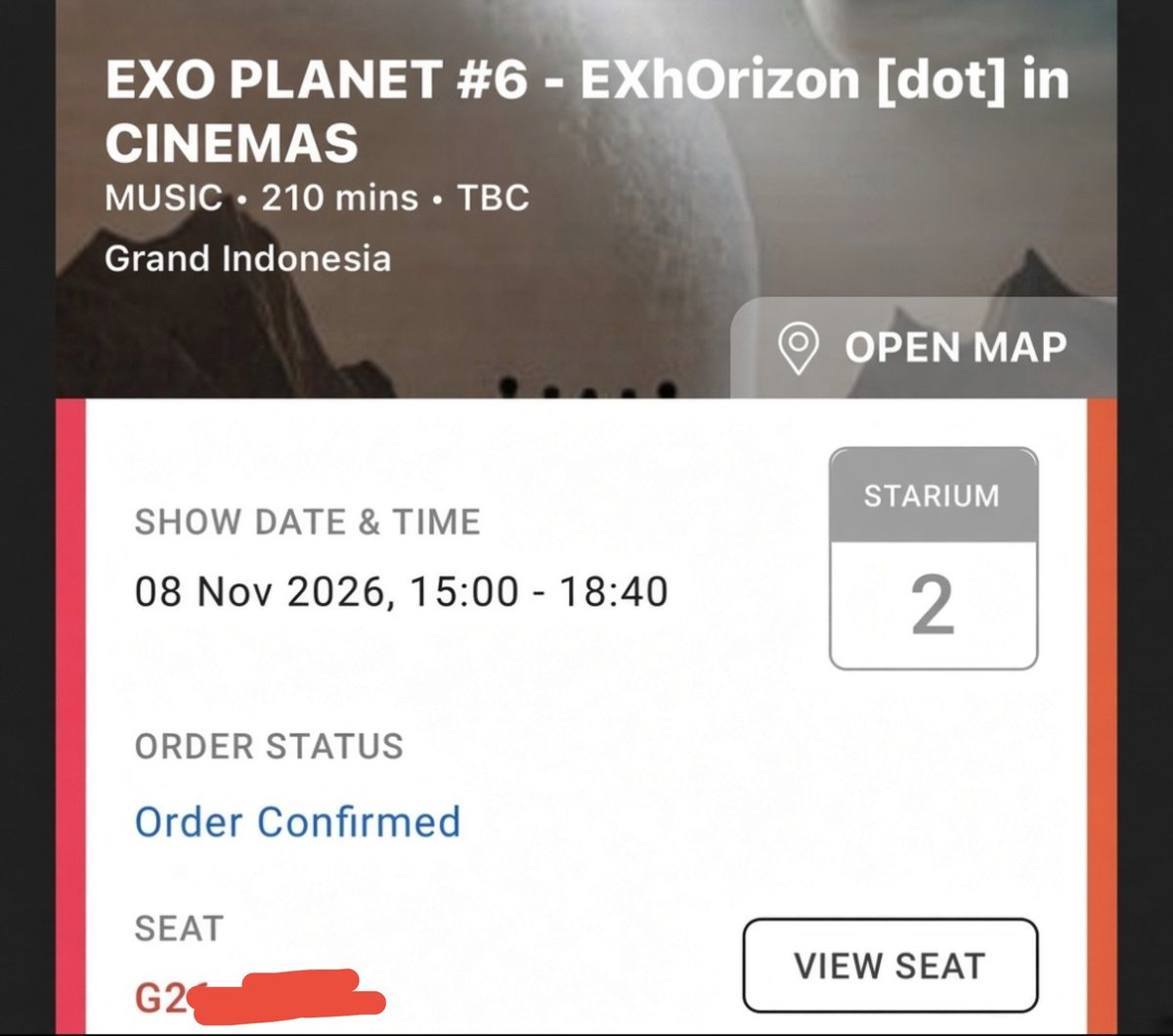 fyusaglow's tweet photo. WTS TIKET | EXO PLANET #6 - EXhOrizon [dot] in CINEMAS

📍Grand Indonesia GI
2-ticket
📍Central Park
2-ticket
📍Aeon Mall JCC
2-ticket

Serious buyer only, DM yang mau yaa
Siapa cepat dia dapat ya☺️

wts wtb tiket exo planet 6 dot in cinemas
#wtb #wts #zonauang https://t.co/78fMnN8Tt7
