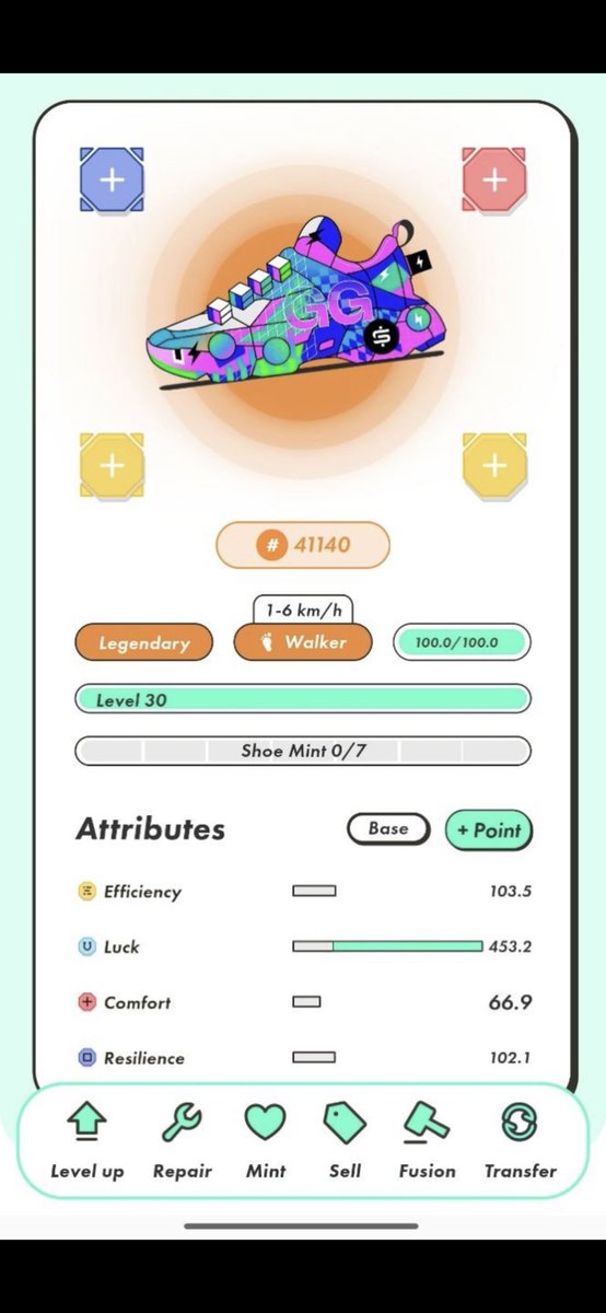 Peter_Tsvyd's tweet photo. Selling.
Legendary Walker #41140 on Polygon. 
Luck 453.2, Efficiency 103.5, Resilience 102.1, Comfort 66.9.
Clean legendary for @Stepnofficial. 
DM for price.
@Stepnofficial @PolyGST @Super_Taxy https://t.co/DPgNklAz38