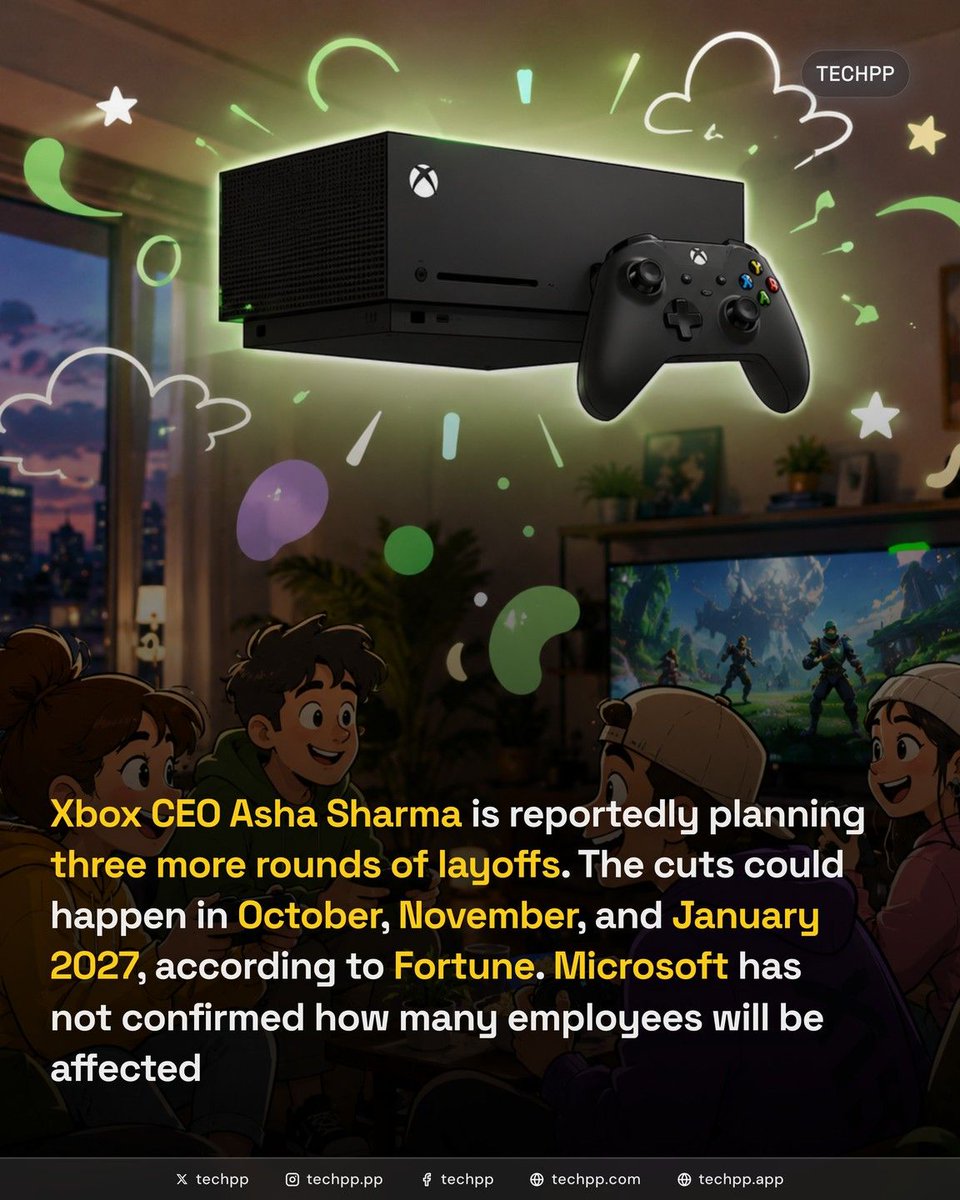 techpp's tweet photo. Microsoft reportedly plans three more rounds of Xbox layoffs as it continues restructuring its gaming business

#Microsoft #Xbox #Gaming https://t.co/H0RrykKuvQ