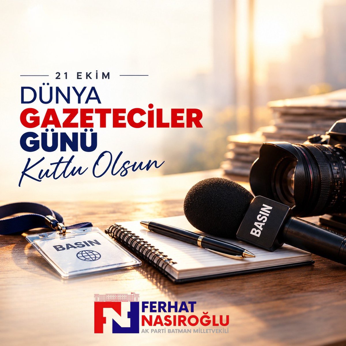 fnasiroglu's tweet photo. Kamuoyunun doğru bilgiye ulaşması için emek veren, mesleğini özveriyle sürdüren tüm basın mensuplarımıza teşekkür ediyor, çalışmalarında kolaylıklar diliyorum.

21 Ekim Dünya Gazeteciler Günü Kutlu Olsun. https://t.co/YugQUDlh6I