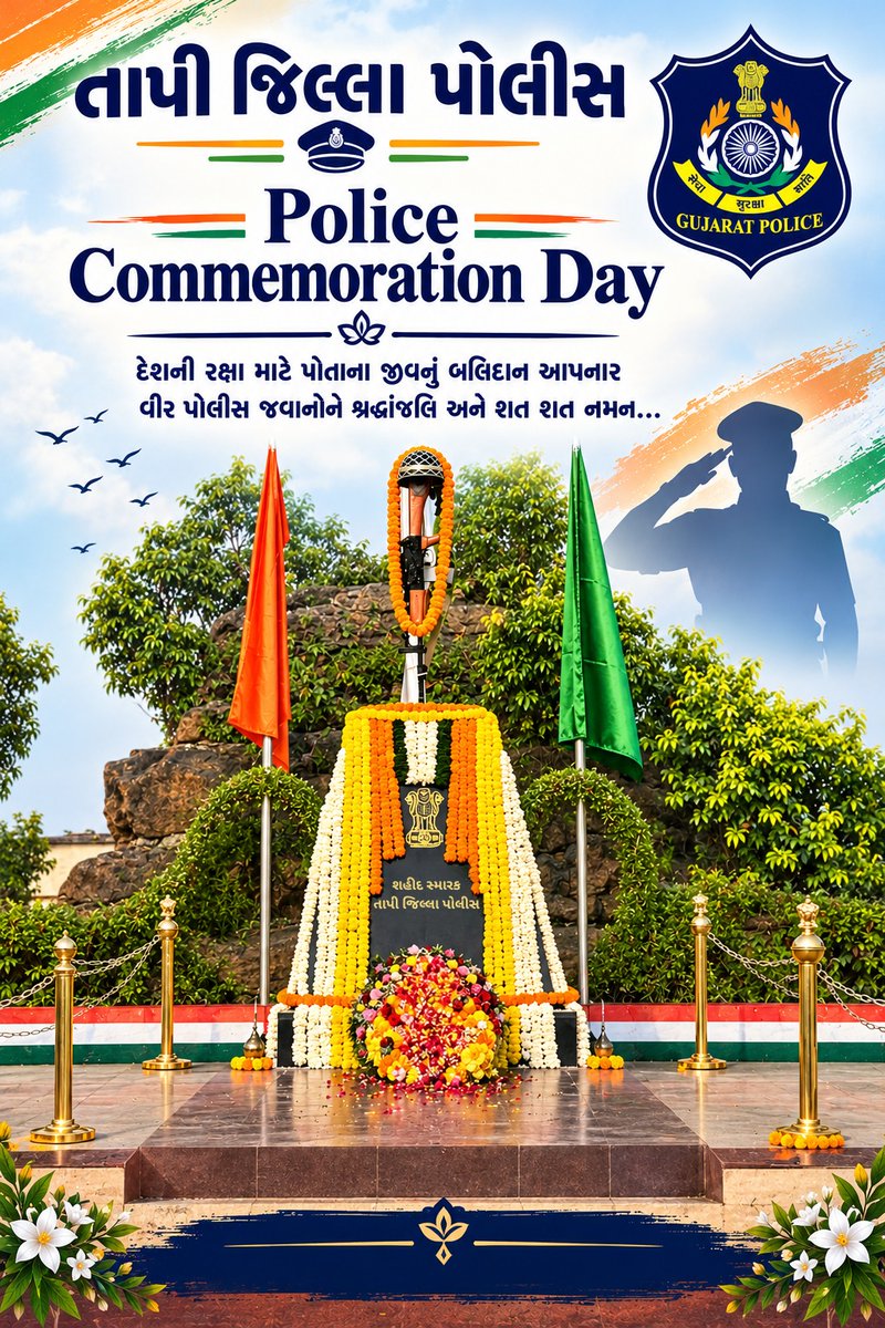 SPTapi's tweet photo. . #TapiPolice #GujaratPolice #PoliceCommemorationDay #fyp #viral

@dgpgujarat @GujaratPolice @igpsuratrange @sanghaviharsh @Harsh_Office @infotapigog24 @CollectorTapi @tapimitra https://t.co/4r7VPSxHga