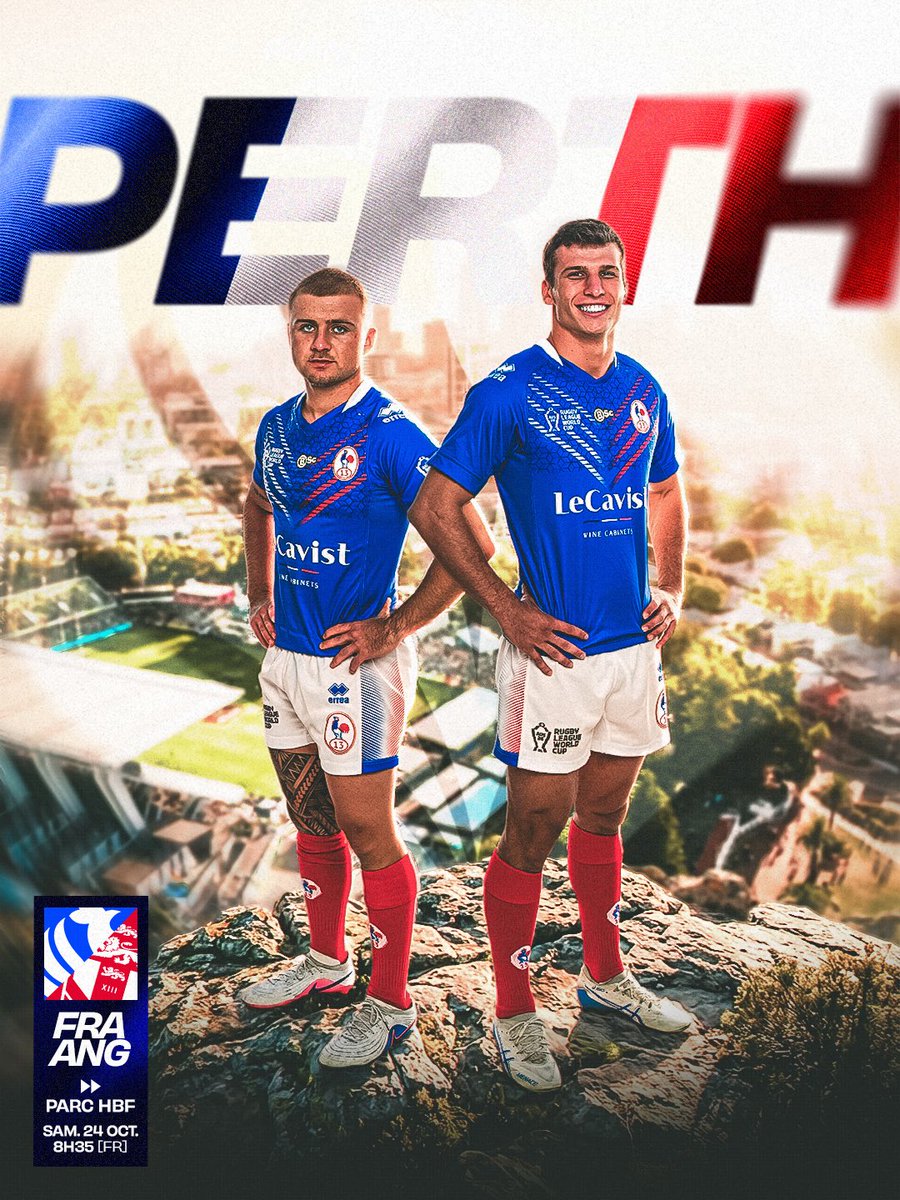 TOXIII's tweet photo. 🇫🇷🏴󠁧󠁢󠁥󠁮󠁧󠁿 𝐋𝐞 𝐂𝐫𝐮𝐧𝐜𝐡 approche ⏳

Plus que 3 jours avant le choc entre la France (@FFRXIII) et l’Angleterre (@England_RL) !
N’ayant pas joué lors du premier match face aux Samoa, nos Olympiens Thomas Lacans et Roméo Tropis feront leur entrée dans la compétition ce samedi en tant que titulaires 🤩

Une rencontre à suivre dès 8h35 sur @PremSportsTV 📺

Retrouvez le groupe complet des Bleus sur le compte de la FFR XIII.

@rugbyleaguewcup 

#TOgether