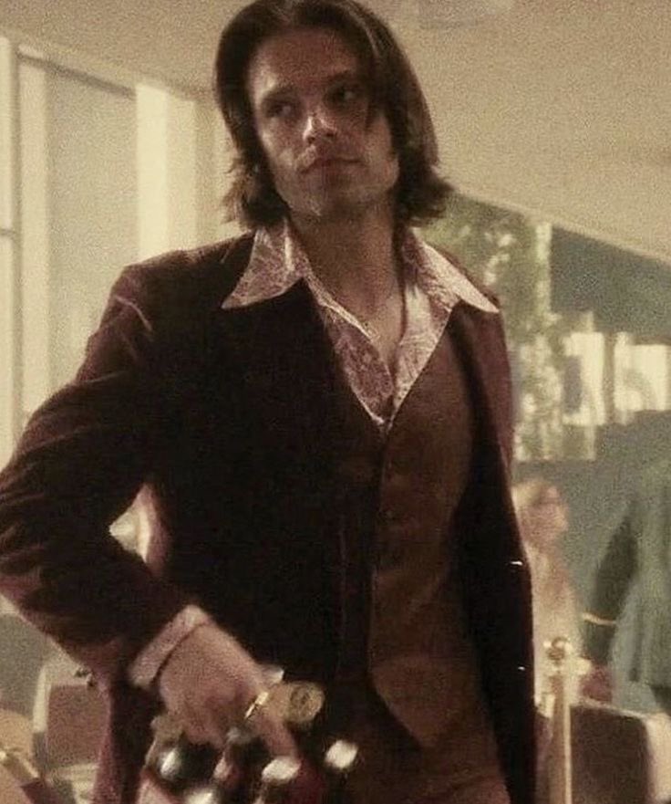 heartz4ruby's tweet photo. we need a winter soldier film set in the 70s so we can see bucky in disguise and styled like this https://t.co/H5JQRzBtff
