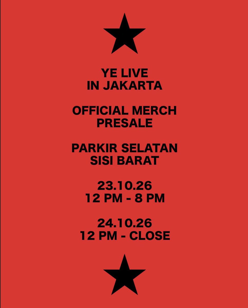 yefanatics's tweet photo. YE LIVE IN JAKARTA 
MERCH https://t.co/QYMBmPax0S