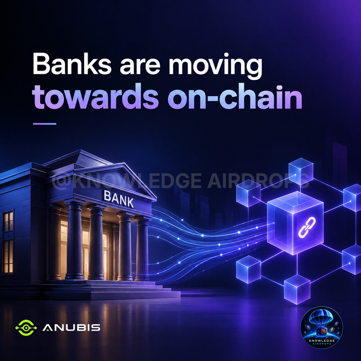 knowldgeairdrop's tweet photo. Banks aren't just testing blockchain anymore. They're building on it. 

JPMorgan's JPM Coin expansion signals a bigger shift: the future of finance may run on tokenized infrastructure.

The real question isn't which chain wins.

It's who builds the infrastructure for money to move onchain — securely, seamlessly, and privately.

That's where Anubis Chain enters the conversation. 

#AnubisChain #RWA #Tokenization
