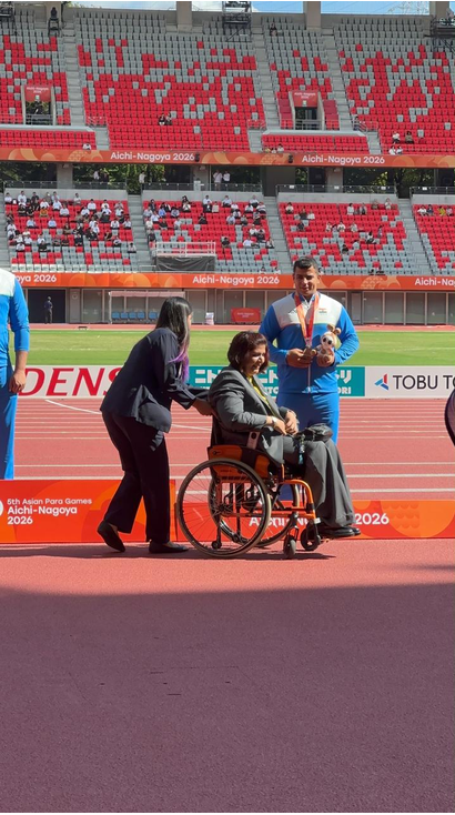 Colkishansakma1's tweet photo. From a mine blast injury to the international podium, Hav Pardeep Kumar of 16 RAJ RIF wins BRONZE in Men’s Discus Throw at the #ParaAsianGames2026! His courage and determination embody the indomitable spirit of the Indian Army. Proud moment for India! 

#IA#AichiNagoya2026 https://t.co/cUyIlAHEST