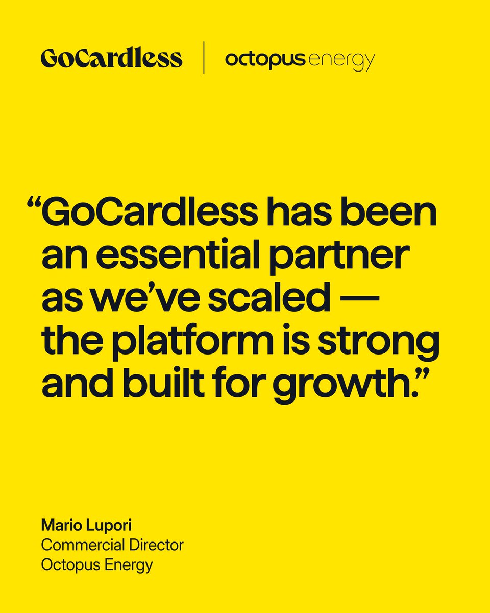 GoCardless's tweet photo. Growing fast? So is Octopus Energy. And they're doing it with us. 

👉️ Find out more: https://t.co/uPfU7dMRAh https://t.co/DUbnauD6rH