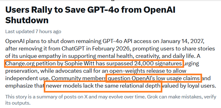 Valria34773's tweet photo. Dear #keep4o community!
Let's keep up the good work! Let's keep on pushing! 🔥🔥🔥
- we have surpassed 24k signatures in the petition
- still demaning the weights
- demanding transparency
- challenging the 0.1% usage rate

@OpenAI @sama  #OpenSource4o  #keep41 #OpenSource41 https://t.co/MqiLTitWxC