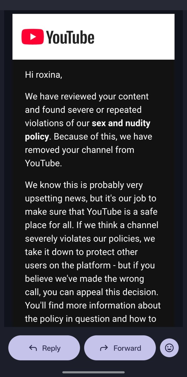 Rosiena8z's tweet photo. 🚨 @TeamYouTube PLEASE GIVE THIS CASE A HUMAN REVIEW! 🙏

My friend's YouTube channel was suddenly suspended for violating sex and nudity guidelines even though he never posted anything related to that. He only created storytelling videos based on his own stories using AI-generated visuals.

His last upload was 3 months ago and out of nowhere his channel got suspended. His appeal was rejected within an hour, leaving no time for a meaningful human review. 💔

How is this fair to a creator who was simply sharing his creativity?

Channel URL- https://t.co/qJQOiVbFio

🙏 Please manually review his channel and explain what went wrong. We need HUMAN REVIEW not just automated decisions! @YouTube