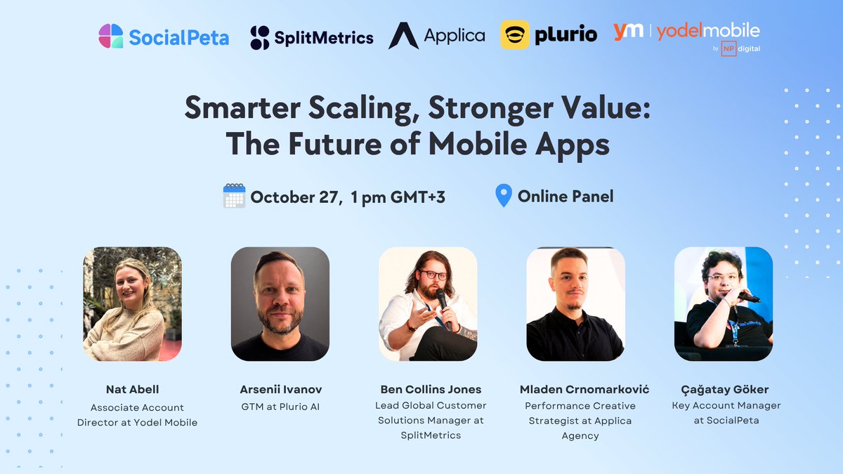 SplitMetrics's tweet photo. Your automation hit its CPA target. Did revenue move?

SplitMetrics speaks in online panel on how to make sure AI agents drive business growth, not only short-term metrics:
🎥 Oct 27, 11 am CET
Smarter Scaling, Stronger Value: The Future of Mobile Apps

→ https://t.co/9FEyon4BS9 https://t.co/hlM0d16IKz