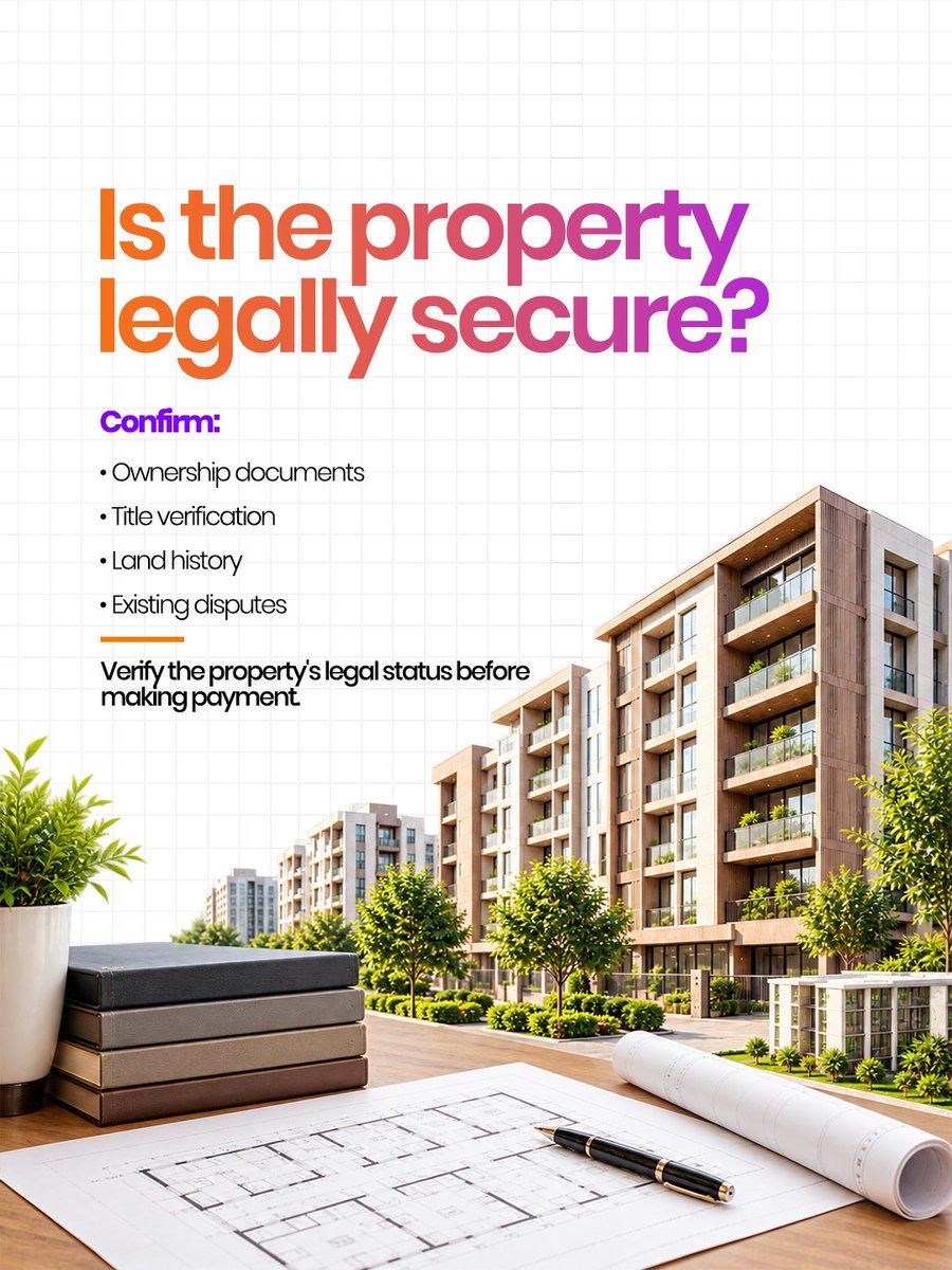 nobzoapp's tweet photo. Most people check the price and skip everything else.
Legal status, the actual location, what you're really paying for, the total cost. Swipe through before your next property search.
Which one do people skip the most: legal checks or site visits?
#nobzo #PropertyTips https://t.co/Vk5Qx0fu7p