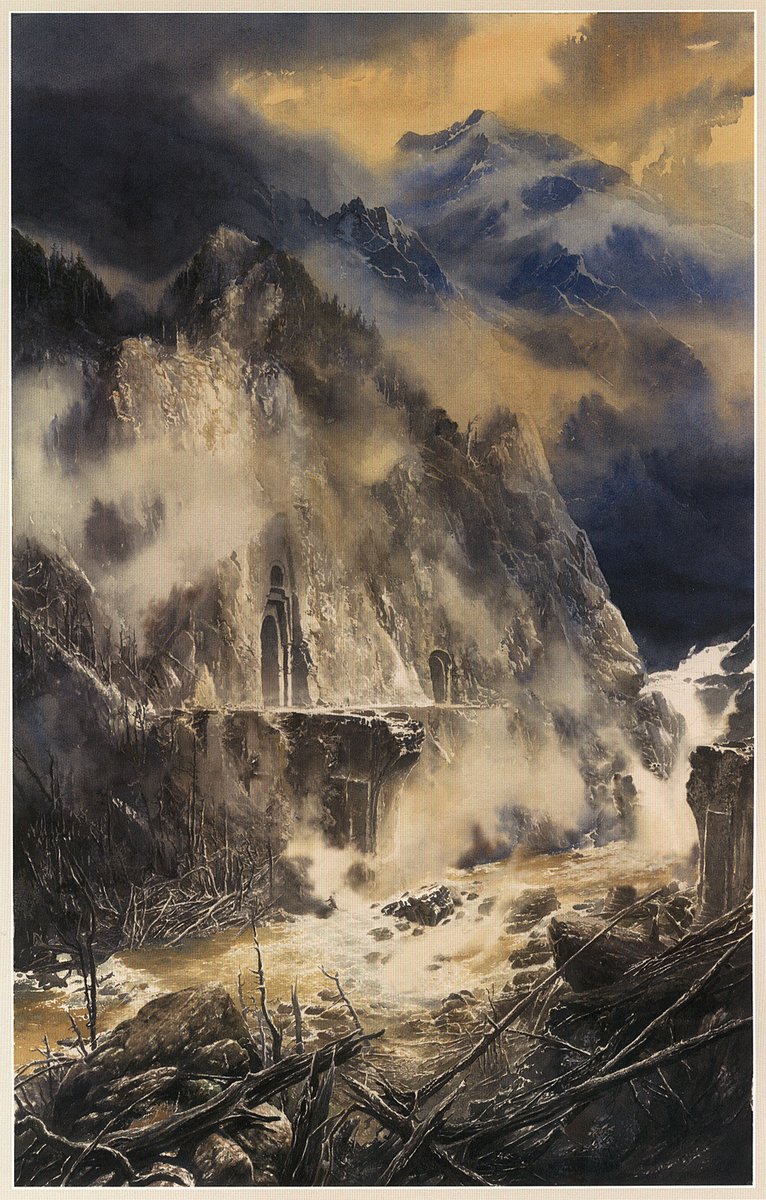 LRonLacy's tweet photo. For #OCTOBER 2008
‘Mablung Approaches the Doors of Nargothrond’ #Watercolor by Alan Lee (b. 1947). *Tolkien The Children of Húrin Calendar 2008* (HarperCollins) for October.
#illustration #illustrationart #illustrationartists #AlanLee #JRRTolkien #Silmarillion #ChildrenOfHurin https://t.co/uCFB3MhvOt