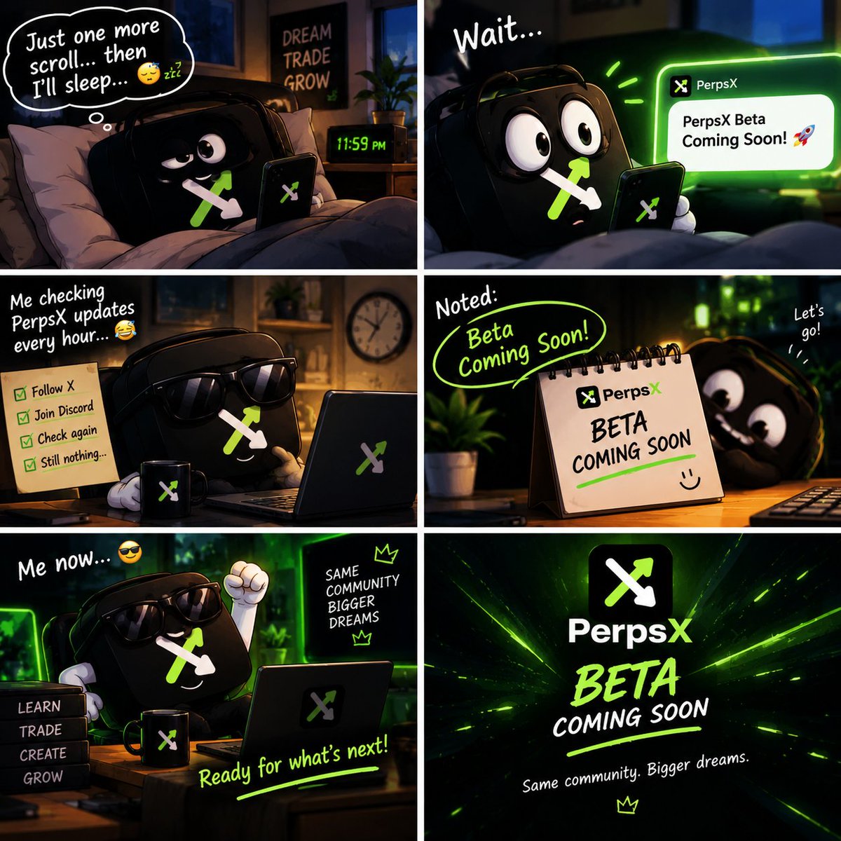 AccountSel88492's tweet photo. POV: Me and the whole PerpsX community waiting for Beta 😂👀
Every day checking for updates… 👀💚
The excitement is real! 🚀
PERPSX BETA — COMING SOON!
Same community. Bigger dreams. 💚
#PerpsX #PerpsXBeta #Web3 #CryptoCommunityyes
@Poly_Perps
@perpsxtrade https://t.co/Ua8r29kSkE