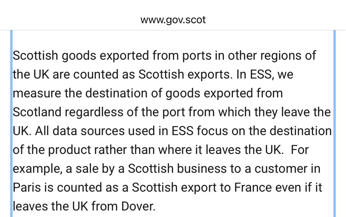 kevverage's tweet photo. @SSRG2021 @staylorish the Export Statistics Scotland (ESS) report directly addresses this myth (see below) and the ESS figures have nothing to do with the figures in GERS - so if you’re purporting to be a serious think tank you might want to retract that false claim and apologise to @staylorish? https://t.co/vNFdw1WJRl