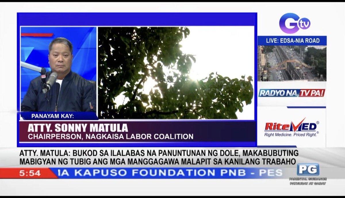 AttyMatula's tweet photo. Kaninang umaga sa DZBB, Atty Matula said kailangan heat break at inuming tubig sa trabaho sa panahon ng El Niño. https://t.co/i7BFLdK2aC