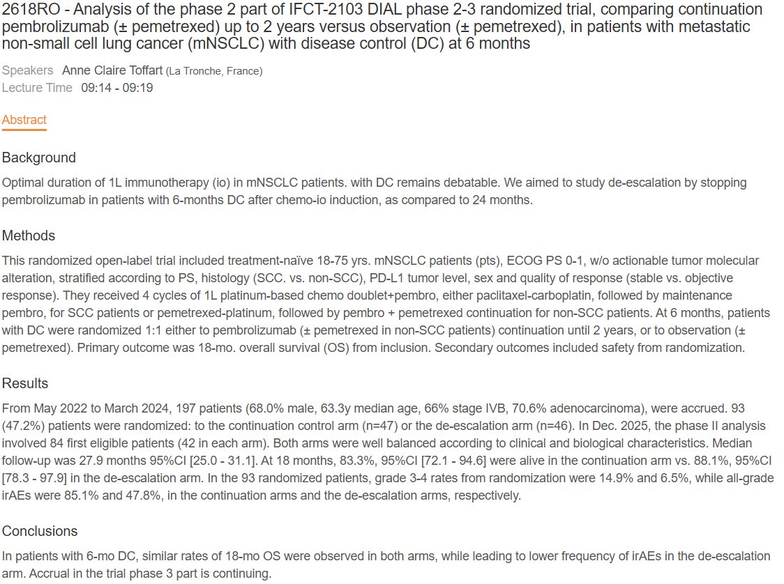 Hidehito HORINOUCHI ESMO 2026 slide: 2618RO - Analysis of the phase 2 part