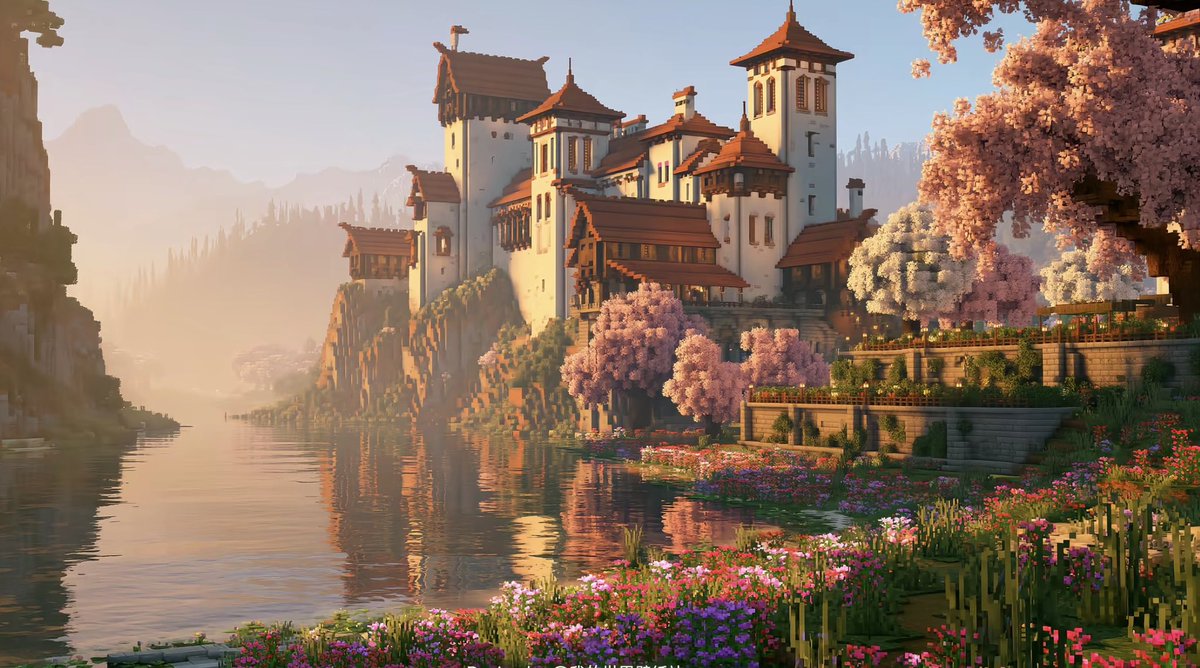 heheisig's tweet photo. Spring Castle Showcase in Minecraft https://t.co/GVlxc1jnnQ