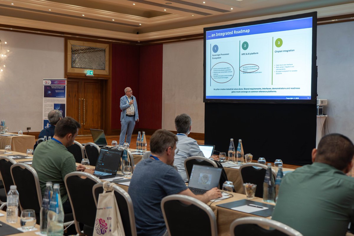 dAIEDGE's tweet photo. 🚀 The final day of #EEAI26 is underway! 

Today, Patrick Pype and Giulio Gambardella talk to us about RISC-V, AI accelerators and AI-driven engineering

And remember, at 13:30, #dAIEDGEInnovationDays begins, continuing the action in Malta! 🇲🇹 https://t.co/Pr7AlPXOX2