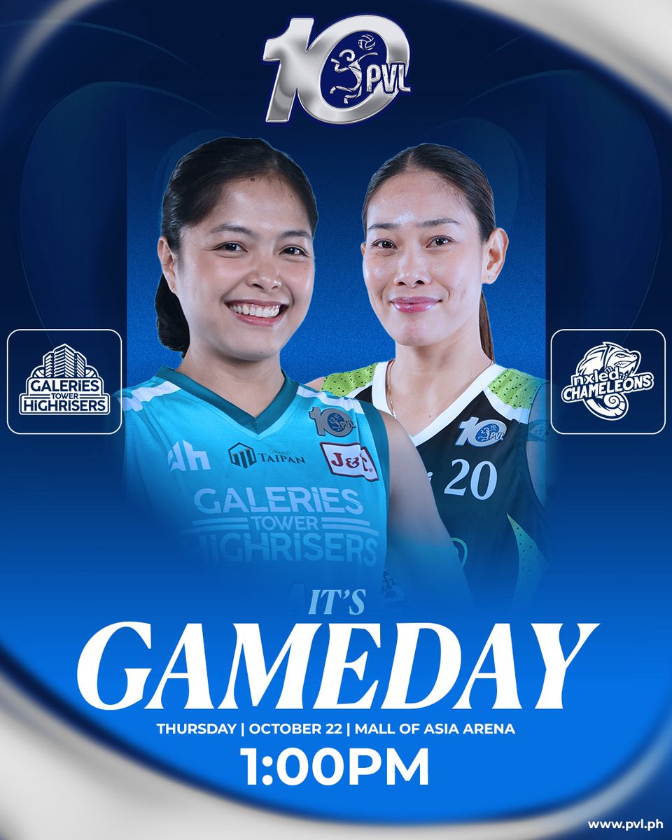 pvlph's tweet photo. CHAMELEONS LOOK TO SUSTAIN RUN! 🏐

⚔️ : GALERIES TOWER 🏙️  vs. NXLED 🦎 
🕐 : First serve is at 1:00 p.m.
🎟️ : https://t.co/l5qUtObjci

Watch the games live on:
📺 : One Sports | One Sports+
📲 : Pilipinas Live
🖥️ : https://t.co/ihdl9Qn3VC

#PVL10 | #TheHeartOfVolleyball https://t.co/DaGsAsAbUe