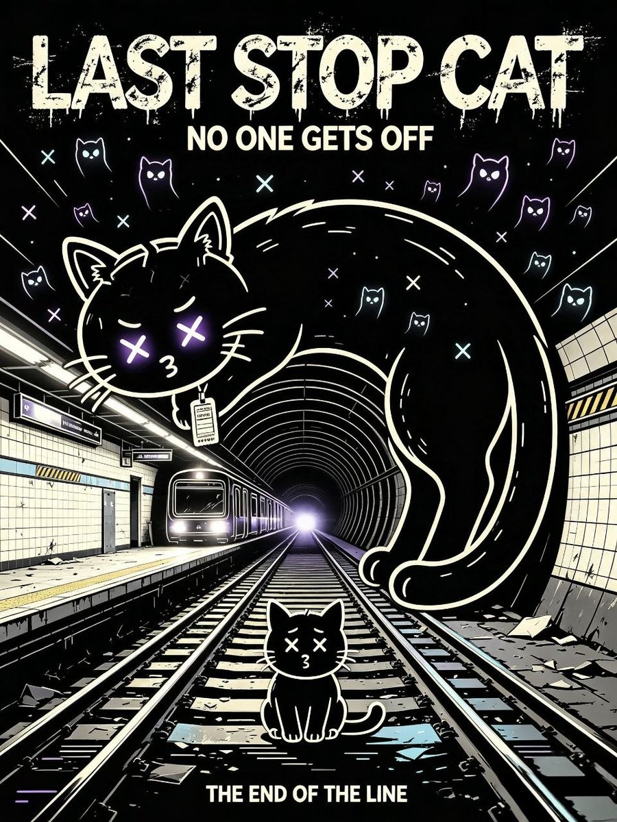 LastStopCat_'s tweet photo. LastStopCat
This is the end of the line.
The train keeps rolling in the dark tunnel.
Once you step onto this platform —
No one gets off. https://t.co/m3dDp03J2c