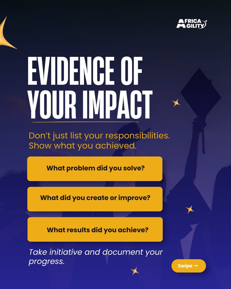 AfricaAgility's tweet photo. What recruiters want to see beyond your degree 

Your degree shows what you have learned, but recruiters want evidence of what you can do.

Swipe to find out what else matters.

#AfricaAgility #careerdevelopmemt #JobSearch https://t.co/QFKn1z3F1i