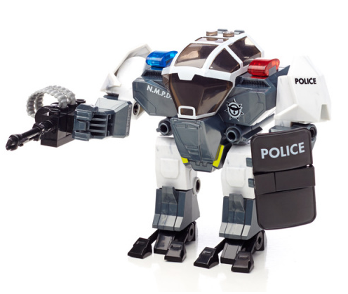soupermadz's tweet photo. What do the police in Halo possibly need a mech with a wrist-mounted chaingun turret for https://t.co/6iVfXnoqmQ