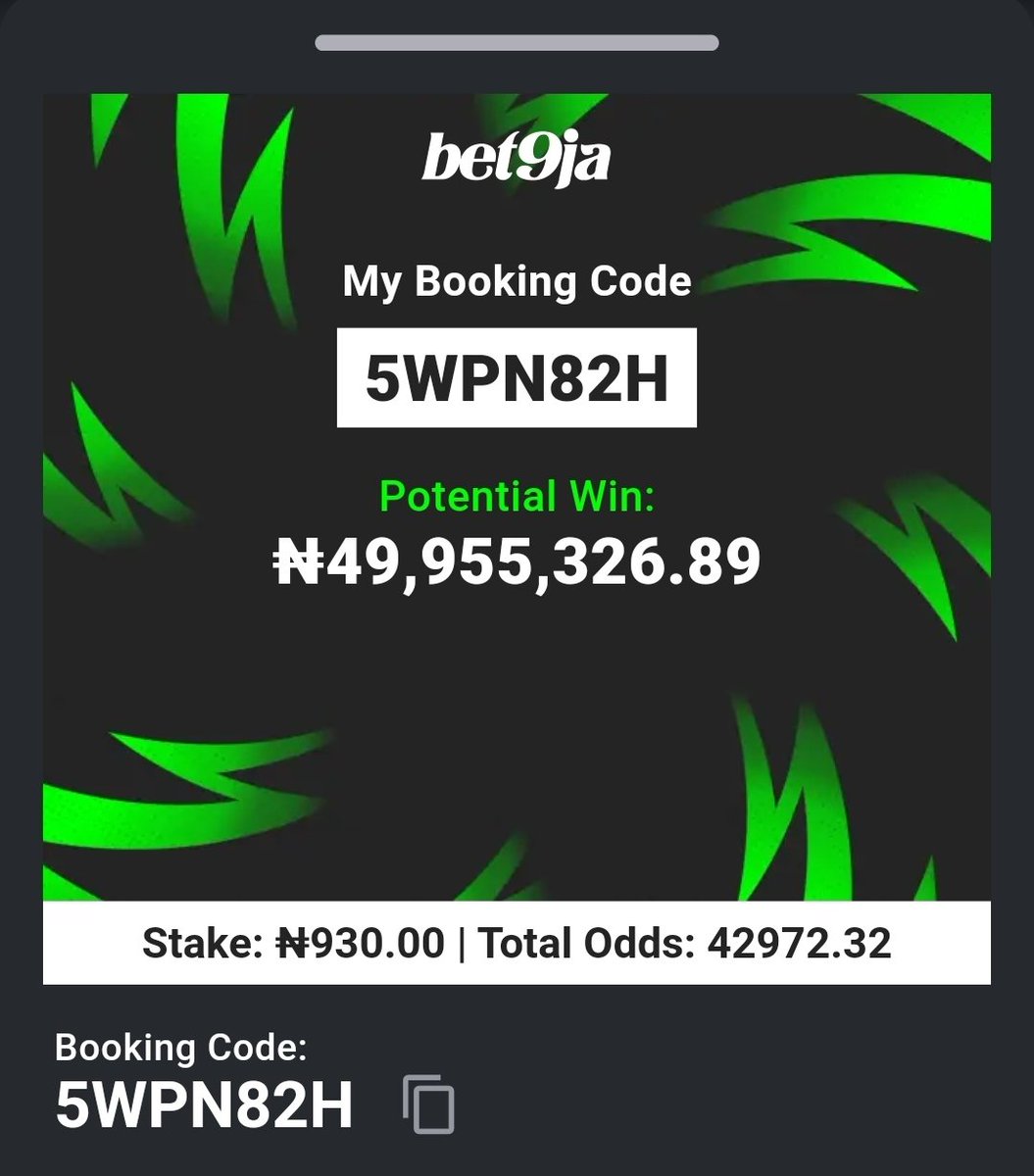 lekan_mark's tweet photo. 5WPN82H   9/9   💥 It's home Jorr 💪 

#Bet9jaCode 
#Bet9jaCode 
#Bet9jaCode https://t.co/chOIw5INmj
