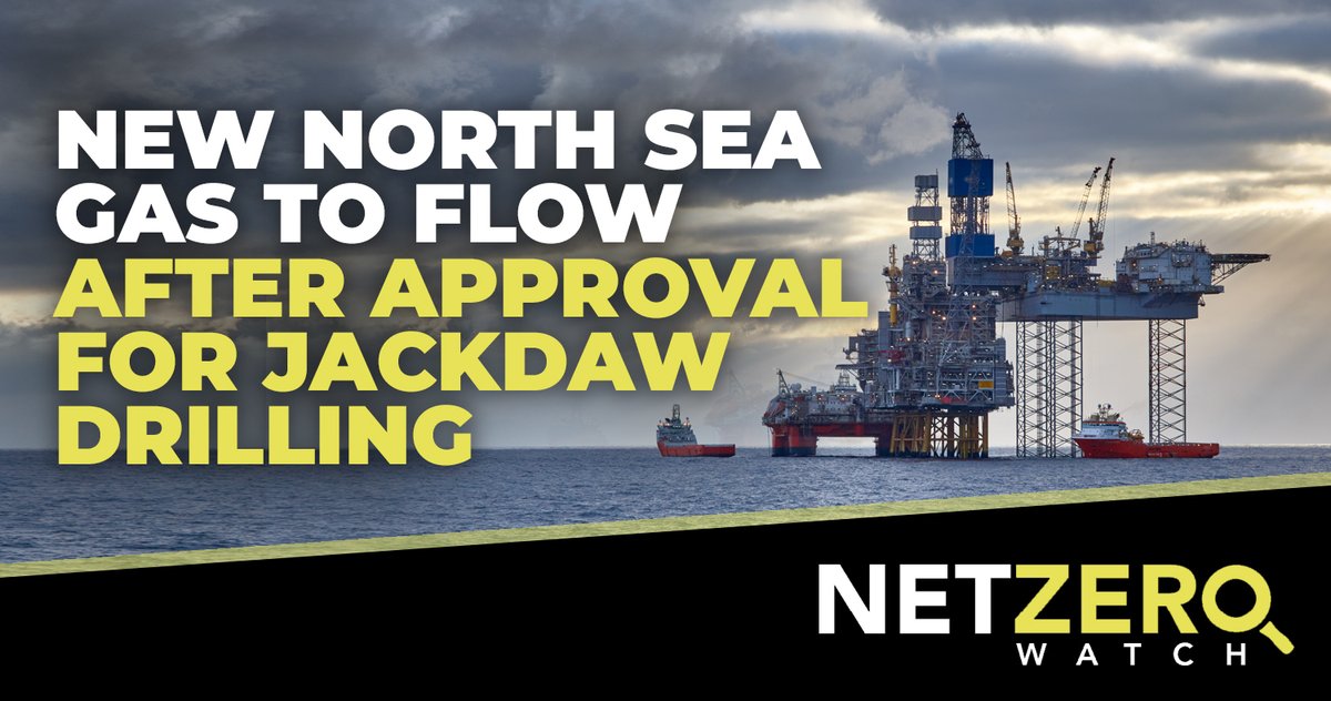 NetZeroWatch's tweet photo. North Sea gas production will increase within weeks after ministers gave approval on Wednesday for drilling in the first big new field in almost a decade. Jackdaw is the UK’s largest known untapped gas reservoir and could account for 6 per cent of North Sea gas production when fully operational.

Miatta Fahnbulleh, the energy secretary, confirmed that Jackdaw, off Aberdeen, will go into production before Christmas. A decision on Rosebank, the largest untapped oil field in the North Sea, will take “a bit longer”.

#CostOfNetZero