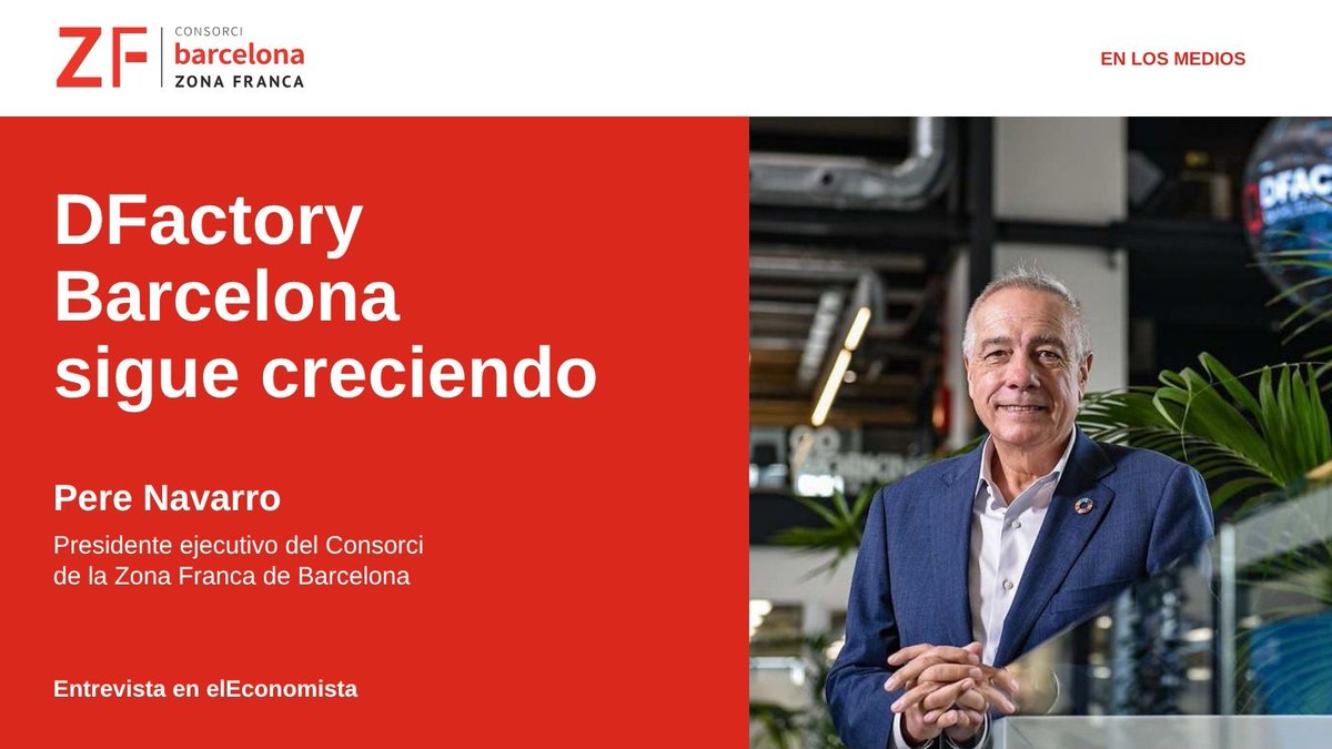 ConsorciZF's tweet photo. 🗞️ @DFactoryBCN crece con su ampliación en fase final

«Queremos muchas empresas y que puedan establecer sinergias entre ellas»

@Pere_navarro, presidente ejecutivo del Consorci de la Zona Franca de Barcelona, en @elEconomistaes.

Lee la entrevista completa:
https://t.co/fd4wGhzAwe