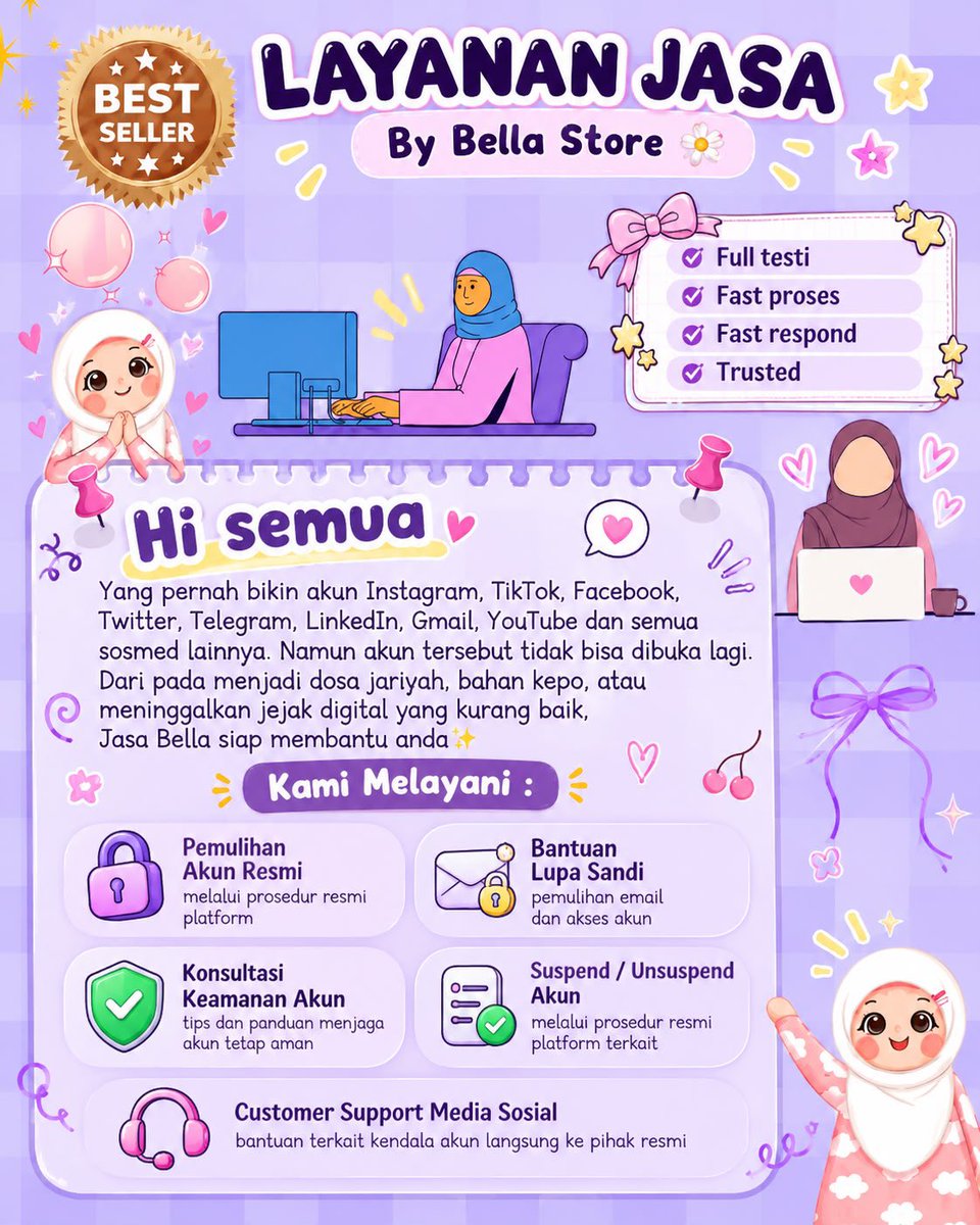 Gifta_CLaren's tweet photo. Ready Ya Jasa Pemulihan Akun, Hack Akun,Hapus Akun,Sadap Akun | Lacak Lokasi • SINCE 2022 ♡ 

Facebook,Line, Tiktok, WhatsApp •ALL SOSMED 
| Terhalang kode login/A2f
| Akses hilang total/Akun di hack 
| Akun nonaktif/Terkunci 

Fast proses Full testi konsultasi wa di Bio ya.. https://t.co/yqx6vNn1Of
