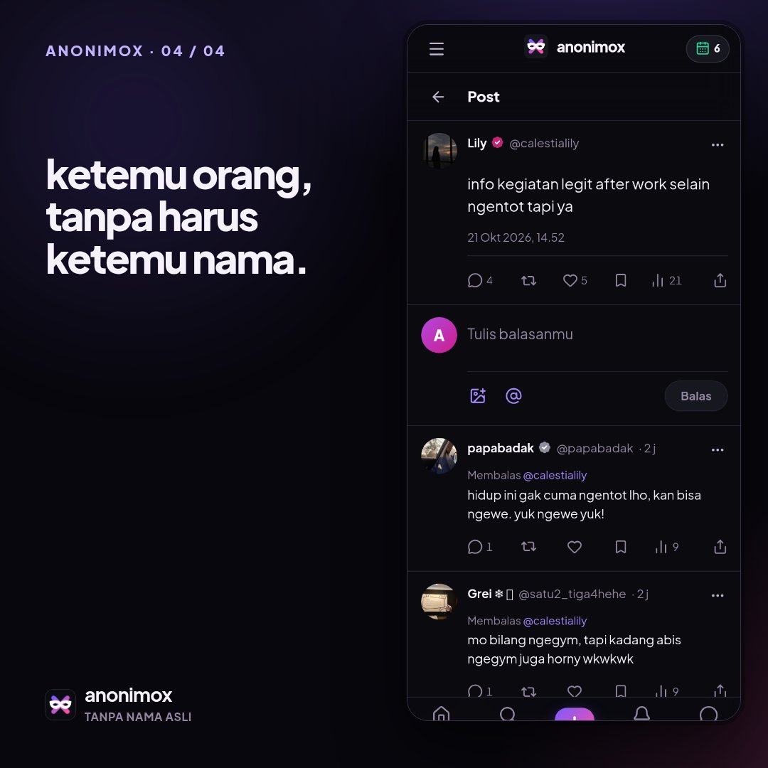 papaweekday's tweet photo. kadang lebih gampang jujur ke orang yang ga kenal.
mau yapping atau ngobrol, privasi tetep aman. https://t.co/FQqHYDrr6P