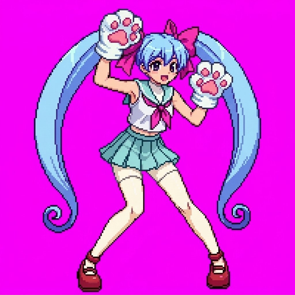 letmebecool_dev's tweet photo. "Manami-chan, ikimasu!" 🐾🥊
Manami Kusunoki (楠木まなみ) joins the roster.
32-bit idle test &amp; alternate palettes. Which color takes Round 1?
#pixelart #ドット絵 #spriteart #FGC #VariableGeo https://t.co/QpYpaoh6Vy